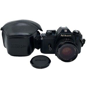 NIKON EM 35mm SLR Film Camera Series E 50mm 1:1.8 Lens Case Strap Untested